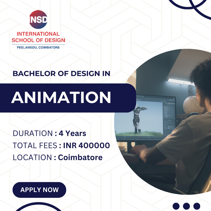 Bachelor of Design in Animation at International School of Design, Coimbatore